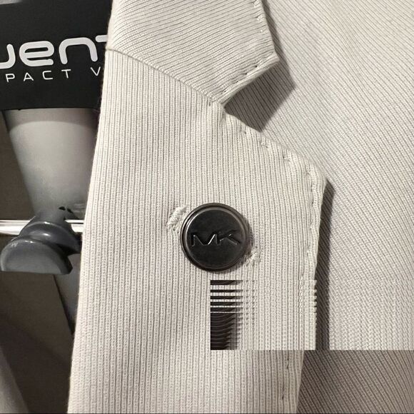 Michael Kors Designer Luxury Mens 40R Two Button Blazer Jacket Light Stone Gray - Picture 6 of 7